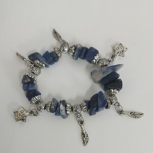 Silver and Blue Charm Bracelet